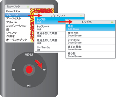 iPod classicで再生する曲をプレイリストから選ぶ