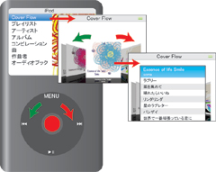 iPod classicで再生する曲をCover Flow(アルバムジャケット＝アートワーク)から選ぶ