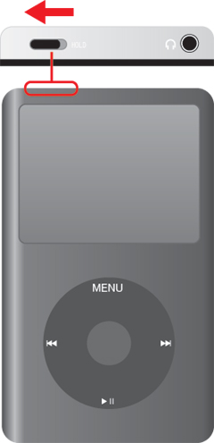 iPod classicのHOLDボタンがOnになっていると操作ができません。