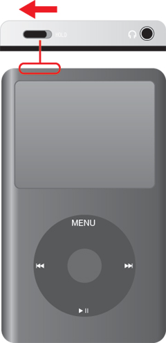 iPod classicのHOLDﾎﾞﾀﾝがOnになっていると操作ができません。